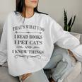 Amateurs De Livres Rétro Et Amusants Cat Lovers Bookworm C'est Ce Que Je Fais Women Sweatshirt Cadeaux pour elle