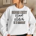 Behind Every Bad Bitch Is A Car Seat Leopard Mom Women Sweatshirt Gifts for Her