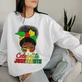 Celebrate Junenth Black Messy Bun 1865 Emancipation Women Sweatshirt Gifts for Her