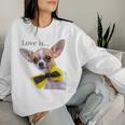 Chihuahua Hund Mama Papa Liebe Haustier Welpen ChiuauahaRaglan Sweatshirt Frauen Geschenke für Sie