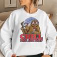 Chill The Fourth Out 4Th Of July Sloth Women Sweatshirt Gifts for Her