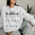 Class Of 2037 Grow With Me Pre-K To 12Th Grade Handprint Women Sweatshirt Gifts for Her