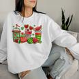 Cute Cups Of Iced Coffee Watermelon Tropical Summer Vacation Women Sweatshirt Gifts for Her