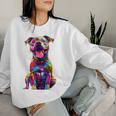 Cute Rainbow Pitbull Mom Dog Lover Pit Bull Owner Women's Women Sweatshirt Gifts for Her