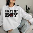 Damen Das Ist Mein Sohn Baseball Stolzer Ballsport Mama Papa Mit-Ausschnitt Sweatshirt Frauen Geschenke für Sie