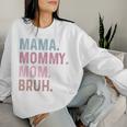 Damen Mama Mama Mama Bruh Lustigintage Groovy Muttertag Für Mama Mit-Ausschnitt Sweatshirt Frauen Geschenke für Sie