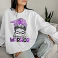 Fibromyalgia Awareness Messy Bun Women Women Sweatshirt Gifts for Her