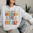 My First Father's Day As A Pap Pap Retro Groovy Father's Day Women Sweatshirt Gifts for Her