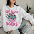 Our Flock Rocks Flamingo Matching Family Vacation Group Women Sweatshirt Gifts for Her