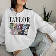 Girl Retro Taylor First Name Personalized Groovy Birthday Women Sweatshirt Gifts for Her