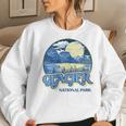 Glacier National Park At Night Stars Moon Lake & Mountains Women Sweatshirt Gifts for Her