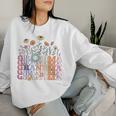 Grandma Flowers Groovy Retro Hippie Wildflower Mother's Day Women Sweatshirt Gifts for Her