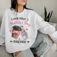 Groovy Our First Mother's Day Coffee Baby Milk Bottle Women Women Sweatshirt Gifts for Her