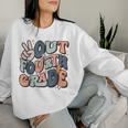 Groovy Last Day Of School 4Th Grade Peace Out Fourth Grade Women Sweatshirt Gifts for Her