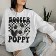 Groovy Soccer Poppy Ball Poppy Pride Women Sweatshirt Gifts for Her