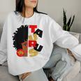 Half Face Taurus Black Queen Birthday Zodiac Curly Hair Women Sweatshirt Gifts for Her