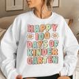 Happy 100Th Day Of Kindergarten Groovy 100Th Day Of School Women Sweatshirt Gifts for Her