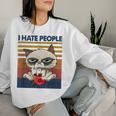 I Hate People VintageI Hate People Cat Coffee Women Sweatshirt Gifts for Her