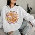 Hippie Imagine Living Life In Peace Sign Mushroom Retro 70S Women Sweatshirt Gifts for Her