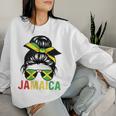 Jamaican Flag Jamaican Clothing Jamaica Messy Bun Jamaica Women Sweatshirt Gifts for Her