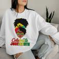 Junenth Black Messy Bun Celebrate 1865 Emancipation Women Sweatshirt Gifts for Her