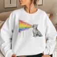 Kitten Rainbow Vomit Rainbow Cat Women Sweatshirt Gifts for Her