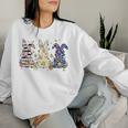 Leopard Easter Rabbit Floral Easter Day 2024 Easter Women Sweatshirt Gifts for Her
