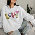 Love Überall Sogar Auf Liebe Süß Mama Papa Raglan Sweatshirt Frauen Geschenke für Sie