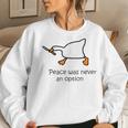 Murder Duck Peace Was Never An Option Duck With Knife Meme Women Sweatshirt Gifts for Her