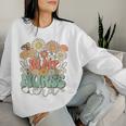 In My Nurse Era Floral Hippie Groovy Retro Daisy Nurse Women Sweatshirt Gifts for Her