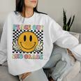 Peace Out 2Nd Grade Teacher Retro Smile Last Day Of School Women Sweatshirt Gifts for Her