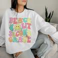 Peace Out Second Grade Groovy 2Nd Grade Last Day Of School Women Sweatshirt Gifts for Her