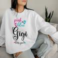 Pink Or Blue Gigi Loves You Gender Reveal Baby Announcement Women Sweatshirt Gifts for Her