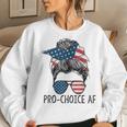 Pro Choice Af Messy Bun Us Flag Reproductive Rights Women Sweatshirt Gifts for Her