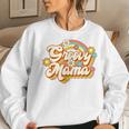 Retro Groovy Mama Family Birthday 60S 70S Hippie Costume Women Sweatshirt Gifts for Her