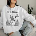He Is Rizzin' Jesus Christian Basketball Happy Easter Day Women Sweatshirt Gifts for Her