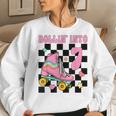 Rolling Into 7 Years Old Roller Skating Girl 7Th Birthday Women Sweatshirt Gifts for Her