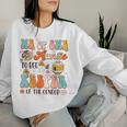 He Or She Auntie To Bee Keeper Of The Gender Reveal Groovy Women Sweatshirt Gifts for Her