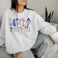 Subtle Bi Pride Bisexual Pride Bi Flag Wildflower Women Sweatshirt Gifts for Her