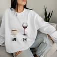 How I Tell Time Coffee And Wine Women Sweatshirt Gifts for Her