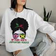 Uk British Grown Jamaican Roots Messy Bun Women Sweatshirt Gifts for Her