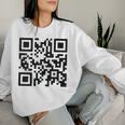 Unique Qr-Code With Humorous Hidden Message Women Sweatshirt Gifts for Her