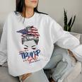 Yes I'm A Trump Girl Deal With It Messy Hair Bun Trump Women Sweatshirt Gifts for Her