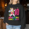 10 Years Old Unicorn Dabbing 10Th Birthday Girl Party Women Sweatshirt Personalized Gifts