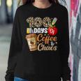 100 Days Of Coffee & Chaos 100Th Day Of School Teacher Kid Women Sweatshirt Funny Gifts