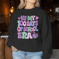 In My 100 Days Of School Era Groovy 100Th Day Of School 2024 Women Sweatshirt Unique Gifts