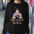 100 Days Of School Rainbow Unicorn Girls For Student Women Sweatshirt Unique Gifts