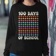 100Th Day 100 Days Of School Retro Groovy Hearts 100Th Women Sweatshirt Funny Gifts