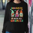 100Th Day Of School Gnome Teacher Student 100 Days Smarter Women Sweatshirt Funny Gifts