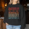 24 Years As Husband & Wife 24Th Anniversary For Couple Women Sweatshirt Personalized Gifts